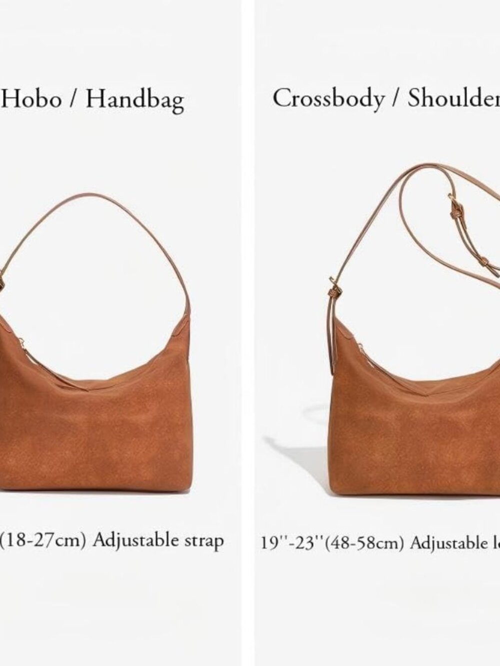Suede Hobo Bag For Women,Vintage Shoulder Crossbody Purse,Fause Suede Handbag 2 - Picture 4 of 7